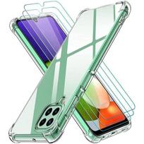 Case for Samsung Galaxy A22 5G Transparent Reinforced Corner Protection + 2 Tempered Glass