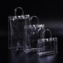 Skaidrus PVC pirkinių krepšys - Pritaikomas gėlių suvenyrų dovanų krepšys Transparent PVC; 13*7*16