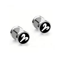 Men's Fashion Twelve Constellations Dumbbell Stainless Steel Earrings