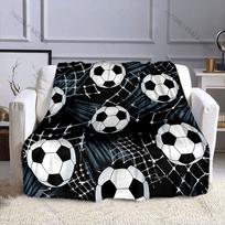 Daugiaspalvė futbolo meno spaudinio antklodė Šilta minkšta prabangi dovana vaikams suaugusiems Tinka namams sofai lovai kelionėms stovyklavimui 75x90cm