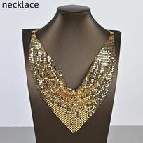 Leopard Sequin Choker & Earring Set Shining Triangle Scarf Indian Style Sexy Sequined Necklace