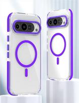 Applicable To Google Pixel 10Pro XL Mobile Phone Case Transparent Flat Two-color Pixel 9Pro Mobile Phone Case Google Pixel 9 Pro XL violetinė