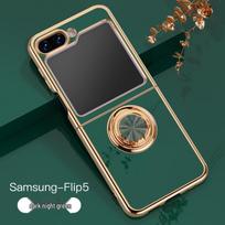 Samsung Z Flip7 Foldable Phone Case: Electroplated Magnetic Stand & Finger Ring Protective Cover Samsung Z Flip5