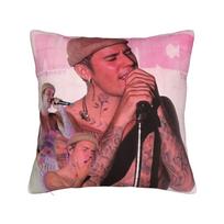 Bieber Tour Pillow Case Comfy Pillow Cover Vintage Pillowcases For Sofa Bedroom Home Decor Peach skin 18*18(CM)-1Pcs