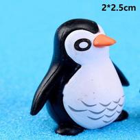 Žavingas pingvinas tėvas ir sūnus miniatiūrinis dekoras su mielomis mėlynomis akimis varle Big Penguin(2.5cm)