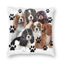 Cavalier King Charles Spaniel Pillowcase Polyester Linen Velvet Pattern Zip Decorative Sofa Seater Cushion Cover Wholesale x 30x30cm