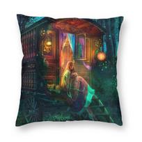 Gypsy Caravan Firefly Square Pillowcase Polyester Linen Velvet Pattern Zip Decorative Throw Pillow Case Bed Cushion Cover 40x40cm