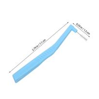 10Pcs Interdental Brushes for Braces 2.5mm L-Shaped Soft Bristle Angled Dental Floss Non-Slip Handle Oral Hygiene Cleaning Tools mėlyna