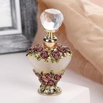 5/10ML Essential Oil Bottle Metal Base Heart-Shaped Rose Dropper Bottle Refillable Cosmetic Container Perfume Bottles