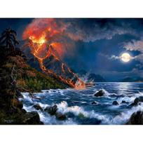 Diamond Painting Seascape 5d Diy Diamond Embroidery Sale Natural Volcano Rhinestones Mosaic Handmade Gift Mordern Full Round 20x30CM brown
