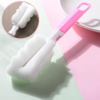 Sponge Brush Cleaning Detachable Folding Brush Foam rožinė