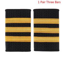 1 pora Epaulettes Professional Pilot Uniform Epaulets Gold Stripe pečių ženkleliai 1 Pair Two Bars