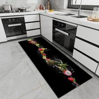 s Naujas buitinis stalo indas Įėjimo kilimėlis Virtuvės sugeriantis ilgas juostelinis miegamojo neslystantis krištolinis aksomo grindų kilimėlis Namų dekoras 50X120CM(1.6X3.9FT black