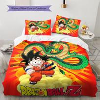Son Goku Pattern Bedding,Quilt Set Quilt Cover Pillowcase Home Birthday Gift (1 * duvet cover + 2 * pillowcase, without core) 135x200cm