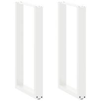vidaXL Baro stalo kojos, U formos, 2 vnt., baltos, 40x(90-91) cm, plienas