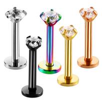 Earring Lip Ring Zircon Helix Tragus Piercing Cartilage Stud Body Jewelry KTJ auksas