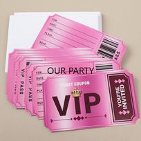12 vnt./rinkinys Kino VIP bilieto tematikos kvietimo kortelės su voku Jūs esate kviečiami sveikinimo kortelė gimtadieniui, pensijų vakarėliui, dekoravimui rožinė
