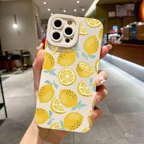 Case for Samsung Galaxy S25 S24 Ultra S23 S22 S21 Plus S20 FE A55 A54 A15 A35 5G Cute Creative Fruit Lemon Phone Cover S20 Plus