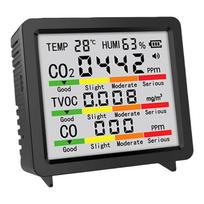 Indoor Air Quality Monitor TVOC Temperature Humidity CO CO2 Detection Portable Real-Time Detector for Home Hotel Office Car juoda