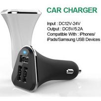 Premium 3 Port Car Charger Adapter With High-speed Usb Ports And Compact Design balta