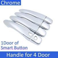 for Renault Kadjar 2015 2016 2017 2018    Chrome Door Handle Cover Trim Stickers Car Styling Decoration Accessories 4Handle 1 Button