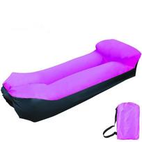 Inflatable Banana Bed Folding Sofa Pillow For Beach Air Bed Portable Outdoor Camping Air Cushion Sleeping Bed With Pillow as the picture