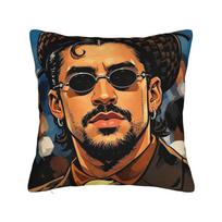 Aš myliu Bad Bunny Memą Dtmf Pagalvės užvalkalas Spausdinimas Poliesteris Pagalvės užvalkalas Dovana Mesti pagalvę Užvalkalas Lovos Kvadratas cm 30x30cm 12x12in orange