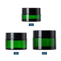 20g 30g 50g Žalias stiklinis kremui indelis, daugkartinio naudojimo veido drėkinamojo kremas indelis, tuščias kosmetikos indelis tepalui 20g&Glass