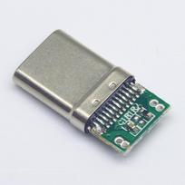 USB Type-C OTG Power Adapter with 5.1K Resistor for Mobile Devices and Flash Drives, Featuring 4 Solder Points