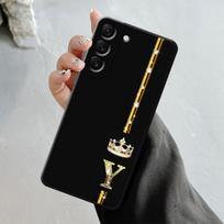 Telefono dėklas, skirtas Samsung Galaxy S23 S22 S21 S20 Fe Ultra S10 S9 S8 Plus Note 20ultra 10plus Cover Diamond Crown Queen King Letter Samsung Note 10 Plus