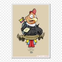 Cartoon Andean Condor Character Iron on Heat Transfer Printing Vinyl Patches Sticker for Clothes DIY Appliques Washable Patches
