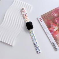 Minkšto silikono apyrankė, skirta Apple Watch Series 8 7 45mm 40 44mm 42 41mm Rainbow Candy spalvos laikrodžio apyrankė, skirta IWatch 6 5 4 3 2 38 mm 38mm 40mm 41mm balta