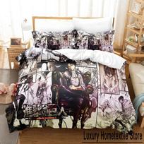 3D Print Anime Bed Sheet Attack On Titan Bedding Set Single Twin Full Queen King Size Bed Set Adult Kid Bedroom Duvetcover Sets 70x133cm 2pcs