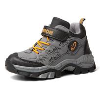 2024 Nauji žiemos stovyklos berniukų kalnų laipiojimo batai Madingi vaikų paauglių Velcro sportiniai batai vaikams 33(Insole20.7cm) gray