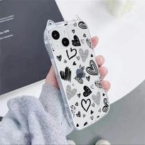 ins Graffiti Love Application Apple IP17Promax Cat Ears Mobile Phone Case Air Apple 16 Creative 15 Women 14 IPhone17ProMax