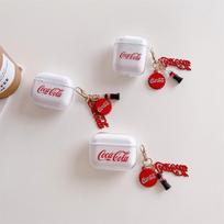 Coke cover pendant for Apple AirPods 4 generation pro wireless bluetooth 1/2/3 generation earphone cover transparent soft case AirPods pro white