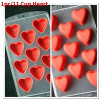 Versatile Silicone Mold For Chocolate Ice Cubes Fondant Soap Jello Candy Molding 11 Cup Heart