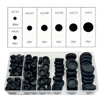 200Pcs Black Rubber Grommet Assortment Sizes M7.14/M9.53/M12.07/M15.88/M19.05/M22.23/M25.4 Dustproof Wire Protection Hole Rings Black 200Pcs