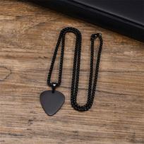 Gifts Titanium Steel Guitar Pick Silver Black Heart Guitar Picks Pendant Guitar Pick Music-lovers Jewelry juoda