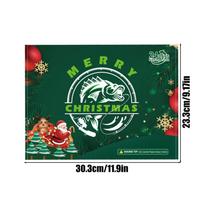 Advento žvejybos kalendorius 24 dienos Kalėdų žvejybos atgalinės atskaitos kalendorius Bass masalai gėlavandeniams sūriavandeniams žvejams suaugusiems vyrams (Green,24pcs) žalia