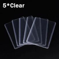 5Pcs Hard Plastic Trading Card Sleeves, Waterproof Sports Card Protectors,Standard Size Game Card Album Pages, Collectible Photo