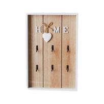 Multi-Purpose Rustic Wooden Key Holder Wall Mount Vintage Cabinet Key Rack Square Decorative Key Hook Entryway