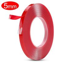 5/10/15/20/25/30mm Double Sided Adhesive Tape Super Strong Viscosity Transparent Tapes No Traces Fixed Stickers for Home Office 3Meters red