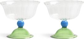 &K Amsterdam Kokteilių taurės Tulip 300 ml, žalios, 2 vnt.