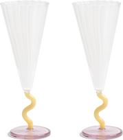 &K Amsterdam Šampano taurės Curve 180 ml, karamelinės, 2 vnt.
