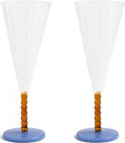 &K Amsterdam Šampano taurės Perle 180 ml, gintaro spalvos, 2 vnt.