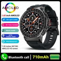 2025 Naujas vyriškas GPS sekimo išmanusis laikrodis 1,85 colio Ultra HD AMOLED ekranas 710 mAh baterija Bluetooth skambučiai išmanusis laikrodis Huawei Xiaomi silicone belt juoda