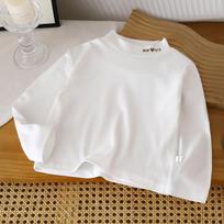 Children's German Velvet Warm Semi-High Neck Solid Color Long Sleeve Top for Boys and Girls 80 cm rožinė
