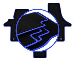 CARLUX-BLUE car mats for: VW Transporter T5 Caravelle 2-seater (2003-2015)