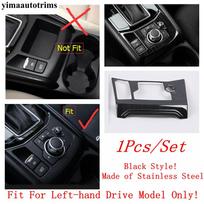For Mazda CX-5 CX5 2017 - 2024 Center Console Shift Gear Panel Cover Trim Silver / Black Interior Stainless Steel Accessories LHD Black Style
